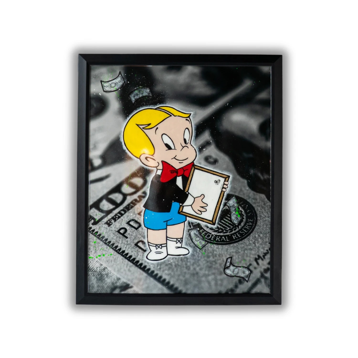 RICH AND ALONE – поп арт картина, рисувана на ръка